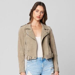 Blank NYC Suede Sand Stoner Moto Jacket Size S